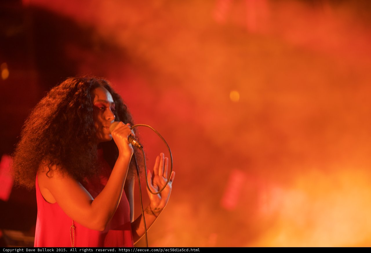 Solange Portrait Hand Palm Out Expressive Orange Smoke