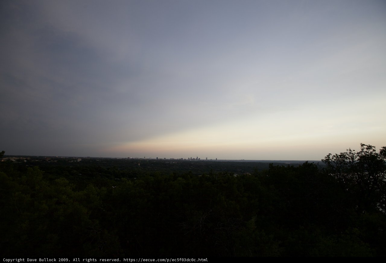 Sunset over Austin Skyline