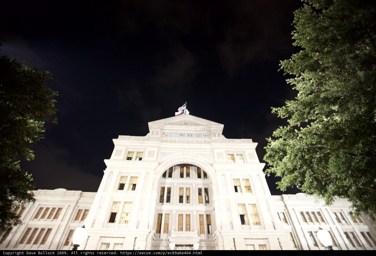 Austin City Hall Illuminated at Night