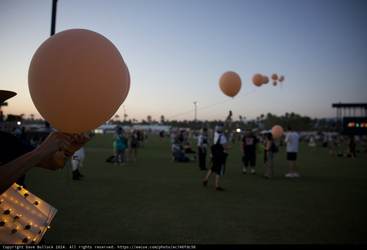 Evening Air and Orange Balloons at Coachella 2024
