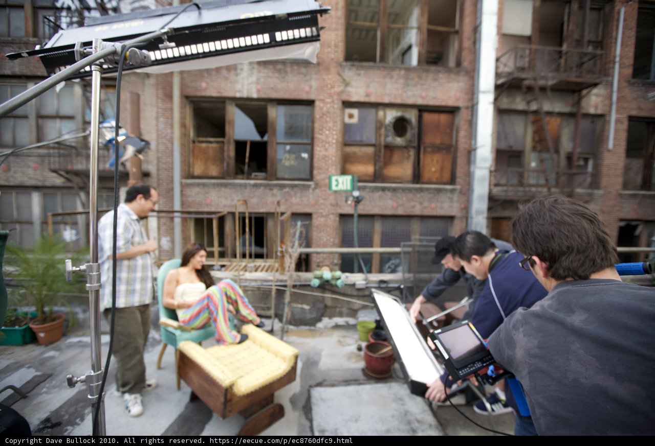 Behind the scenes of a music video shoot