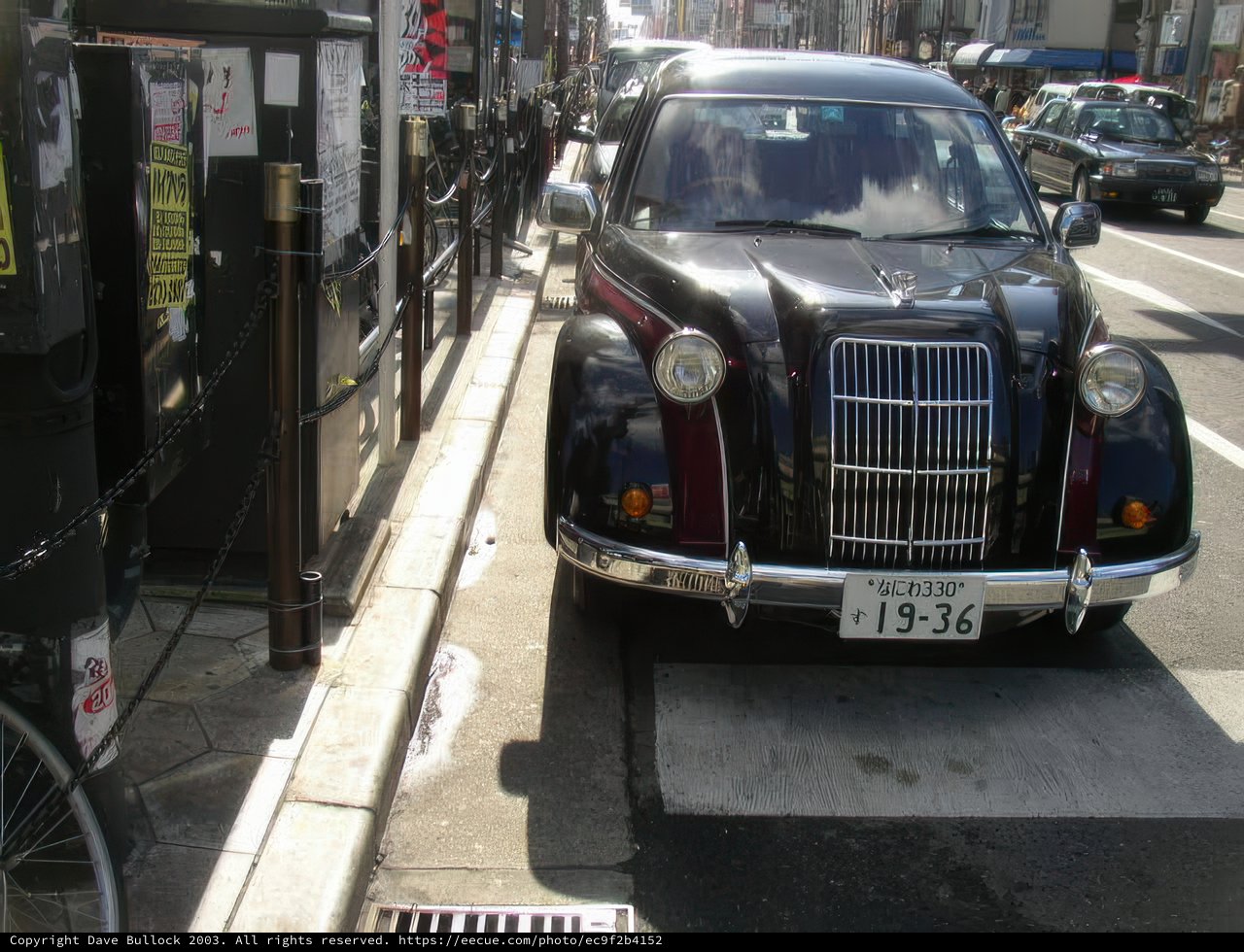 Black Car Parked in Tokyo's Technology District