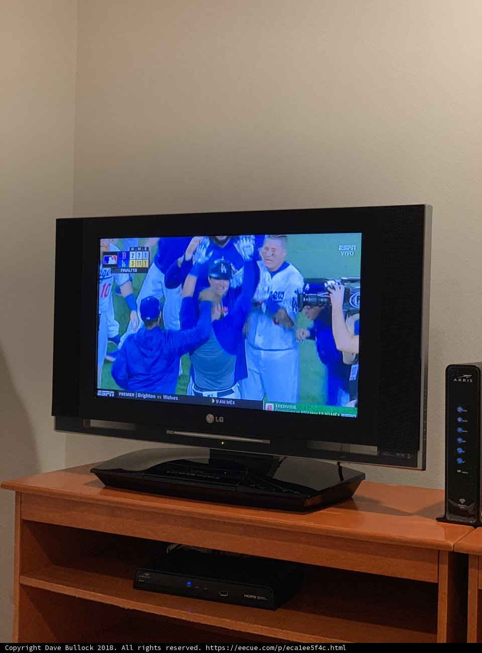 Baseball Game on Big Screen TV