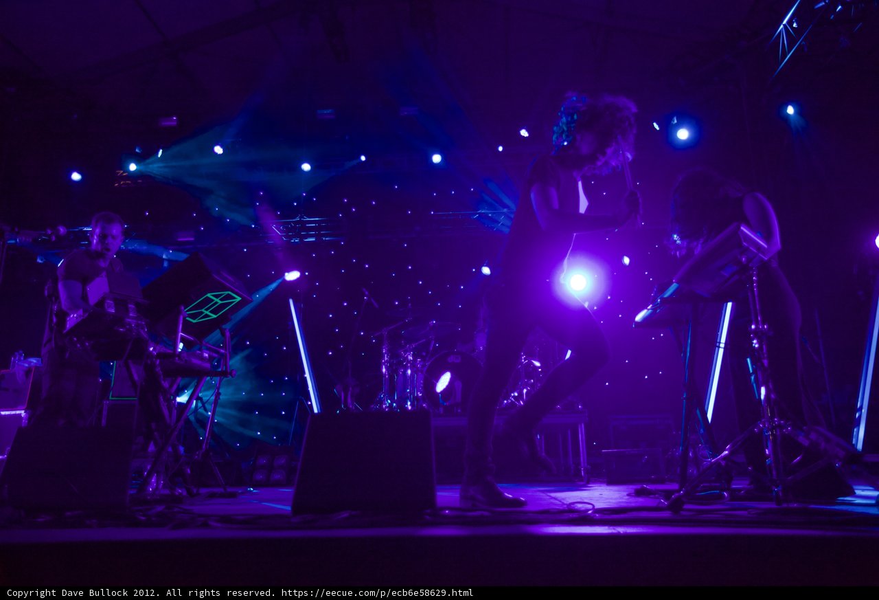 Purple Spotlight on the Rock Band