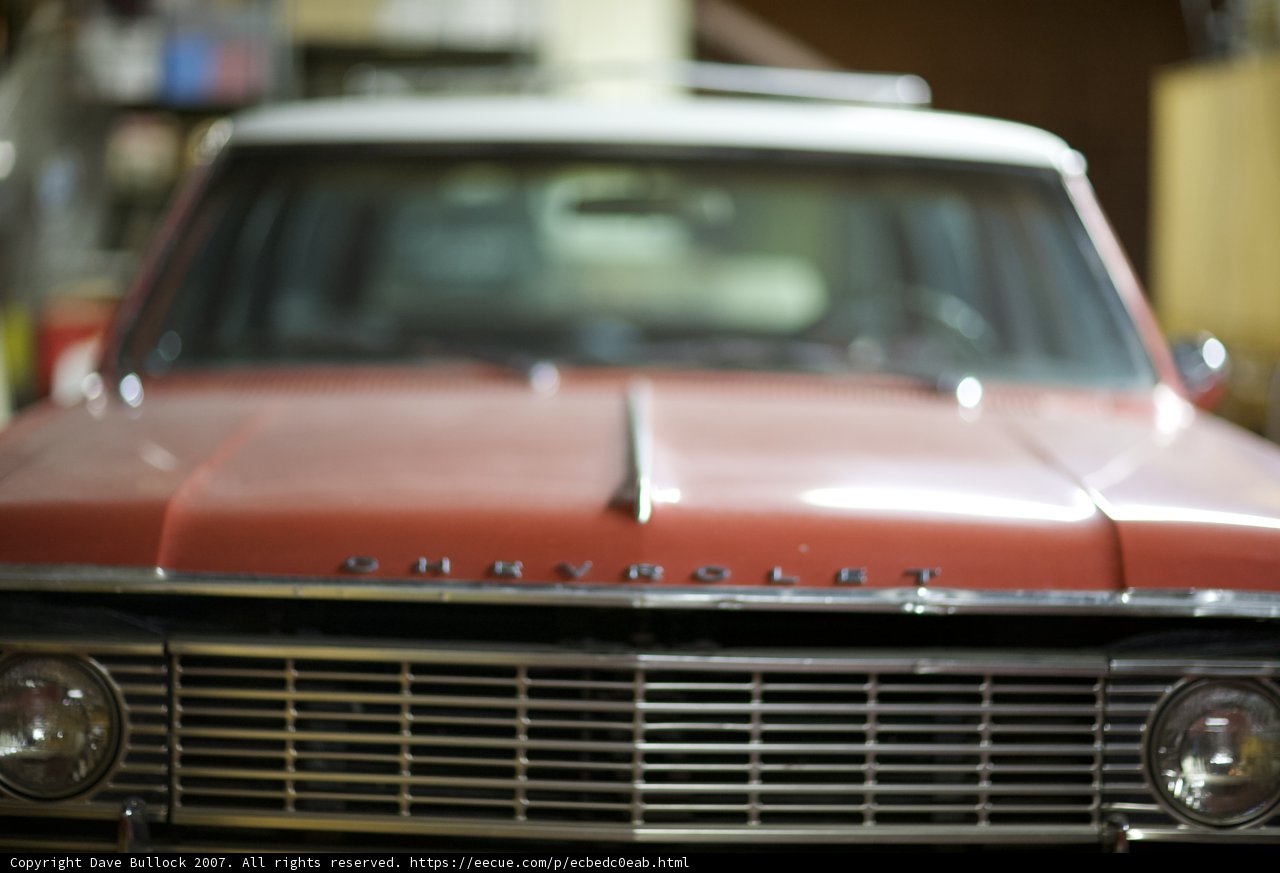 Vintage Red Truck in the Garage