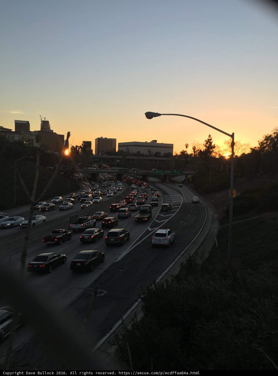 Rush Hour on the LA Freeway at Sunset