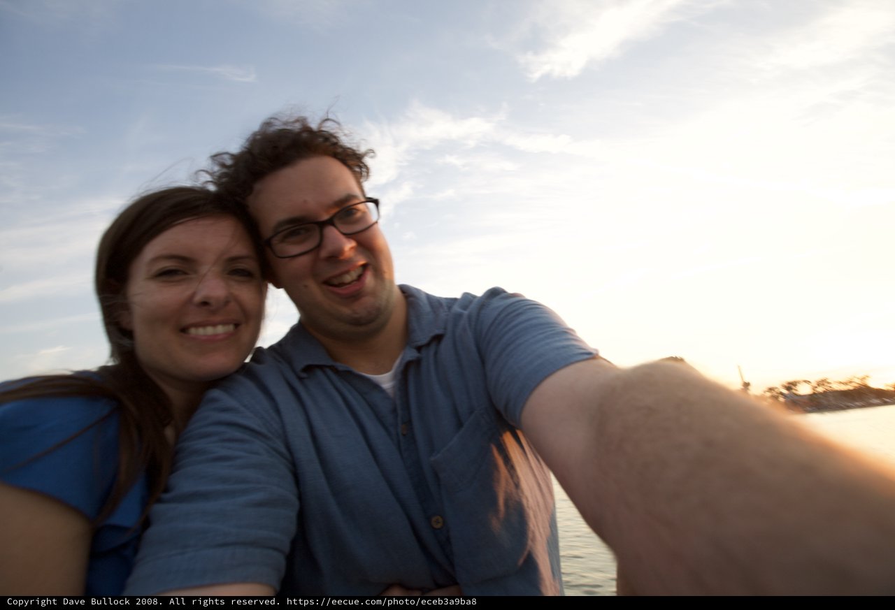 Sunset Selfie Couple by the Water Fourth of July