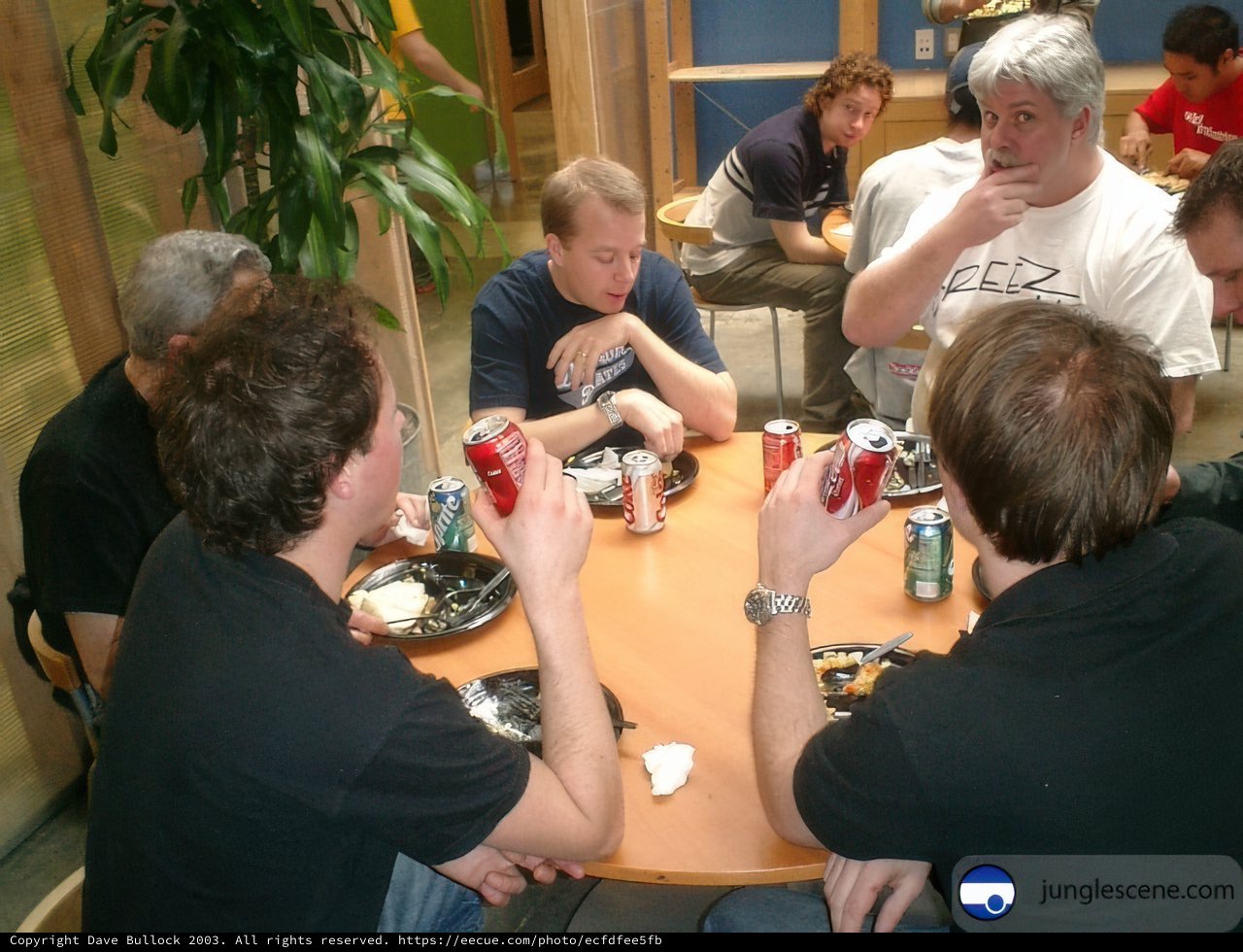 Group of Men Enjoying a Lunchtime Meal