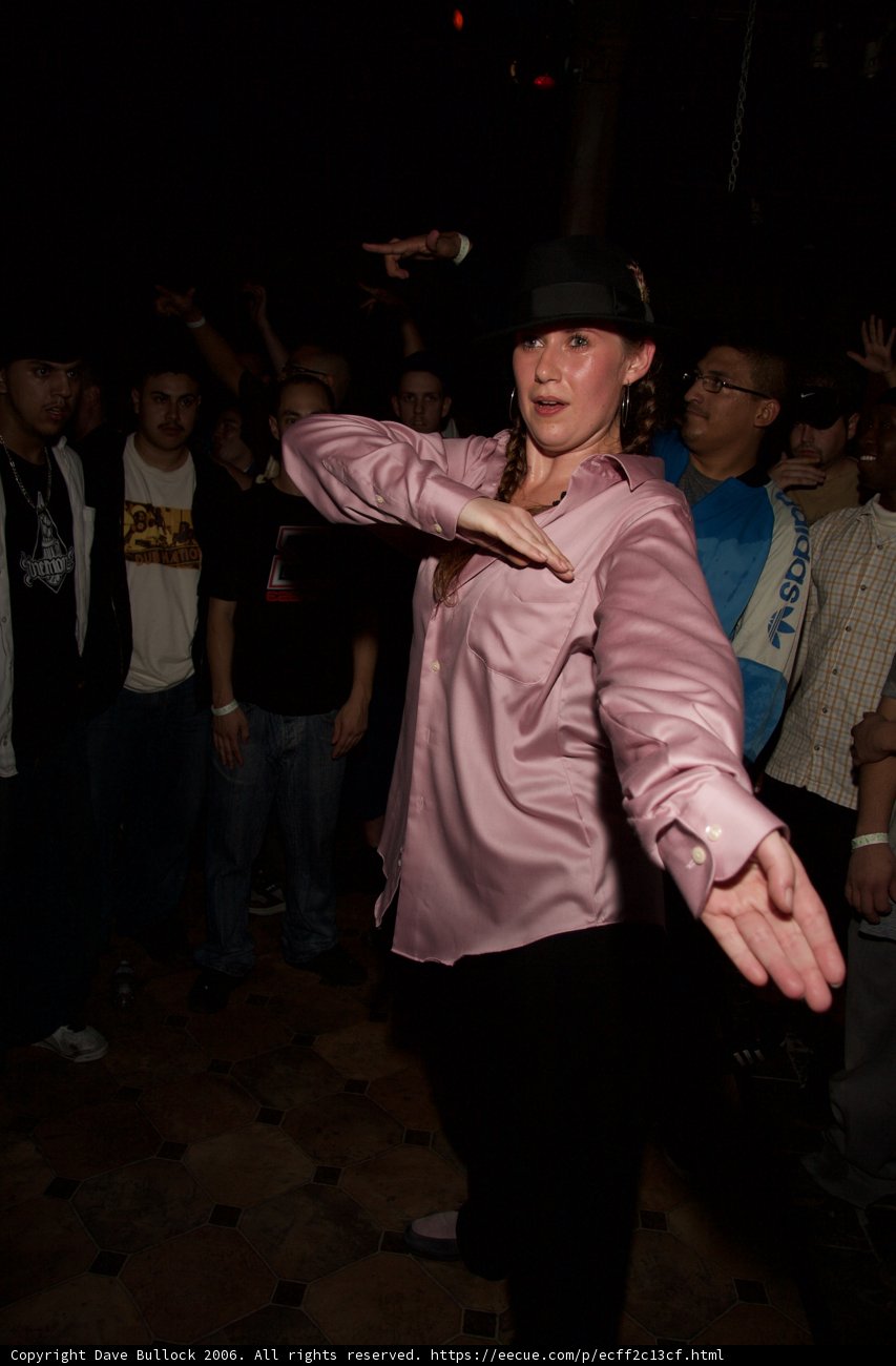 Hat-wearing man shows off dance moves