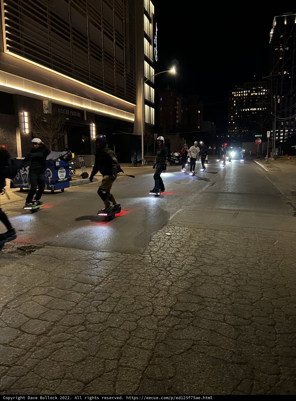 Night Skateboarding in Urban Metropolis