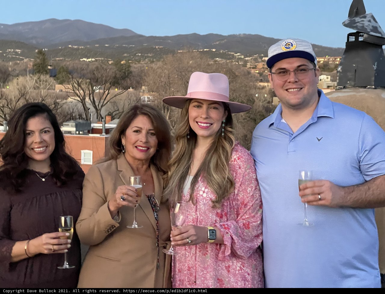 Four Friends Sipping Wine in the Countryside