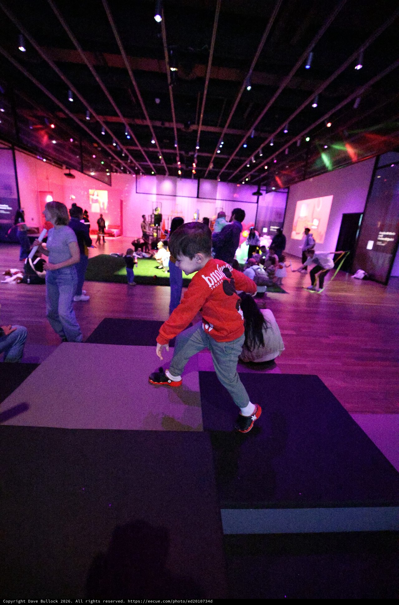 Child Dancing at Baby Rave Interactive Museum Event