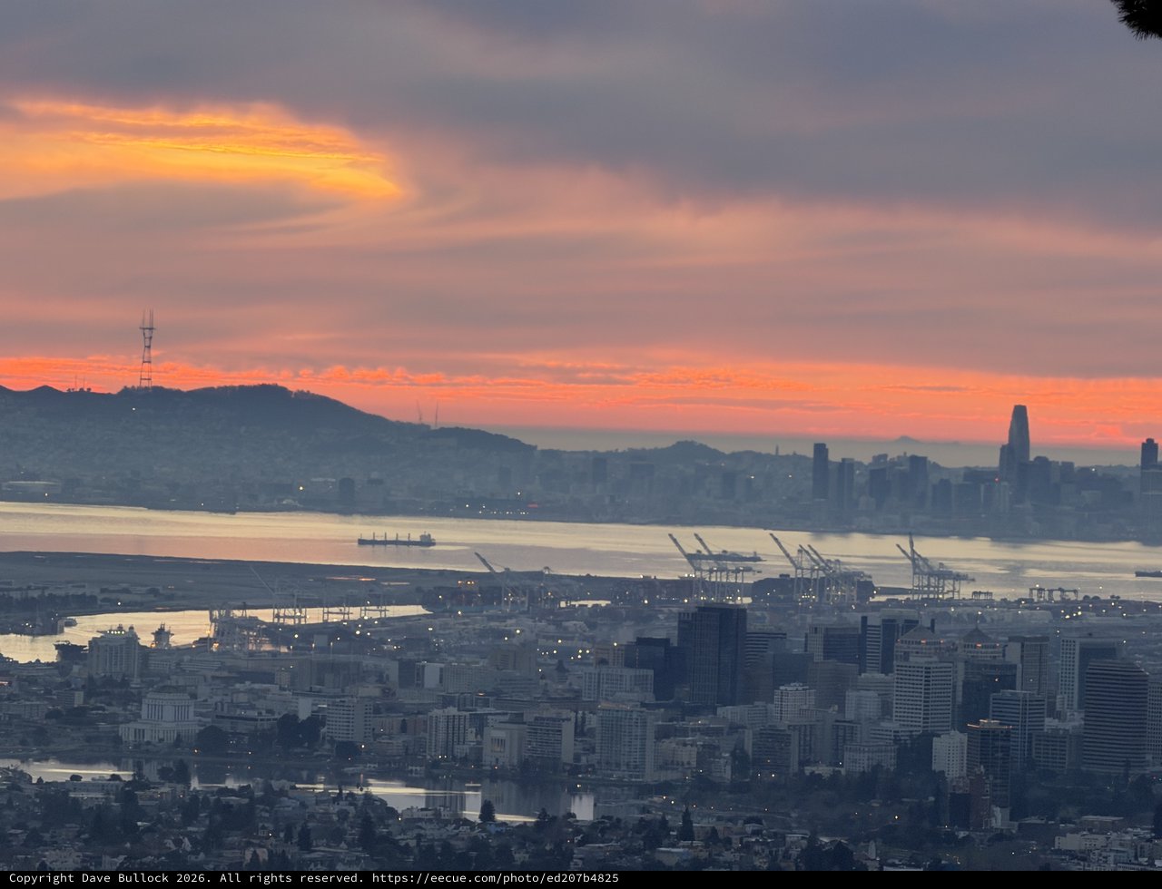 Dawn Over San Francisco Bay from Oakland Hills