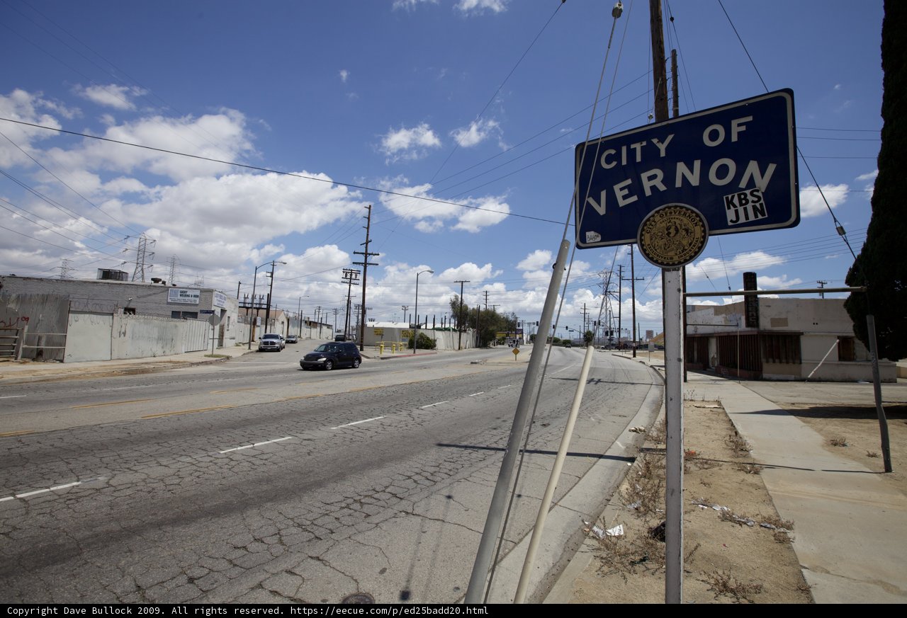 City of Vernon Sign on a Cloudy Day