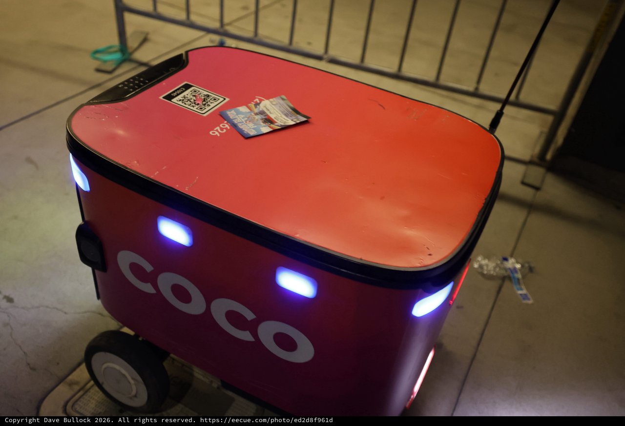 Coco Delivery Robot Parked at Wobbleland Festival
