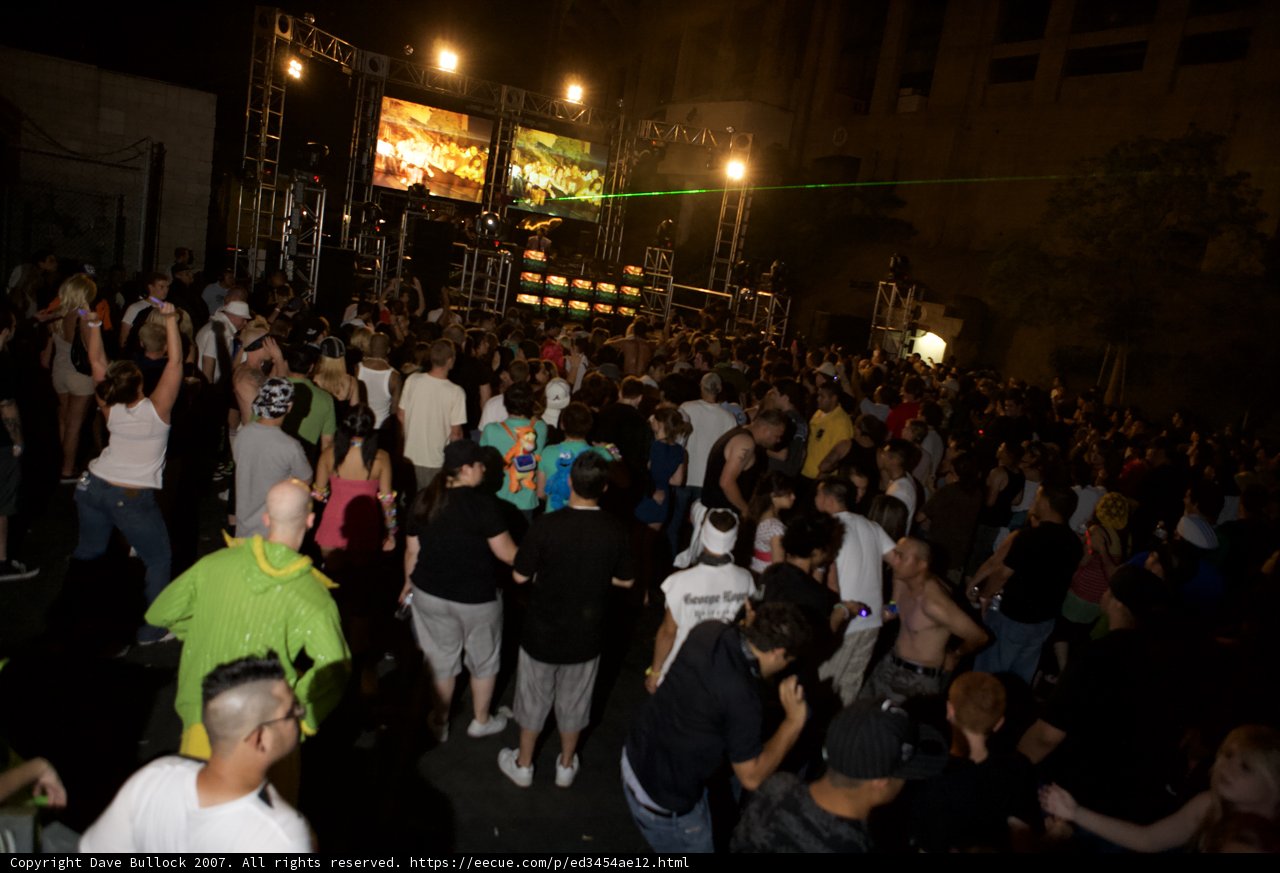 Nighttime Urban Concert Crowd