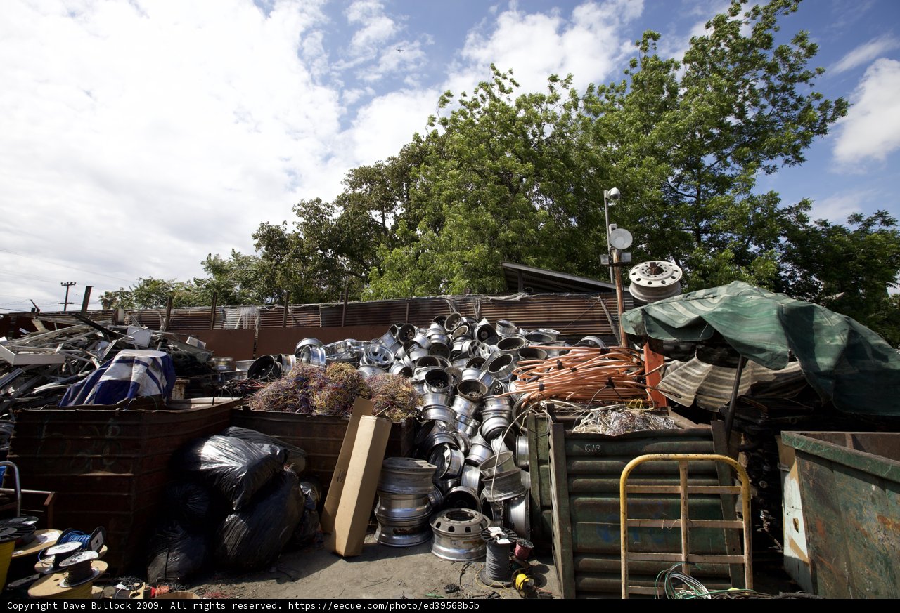 Trash Heap Under Blue Skies