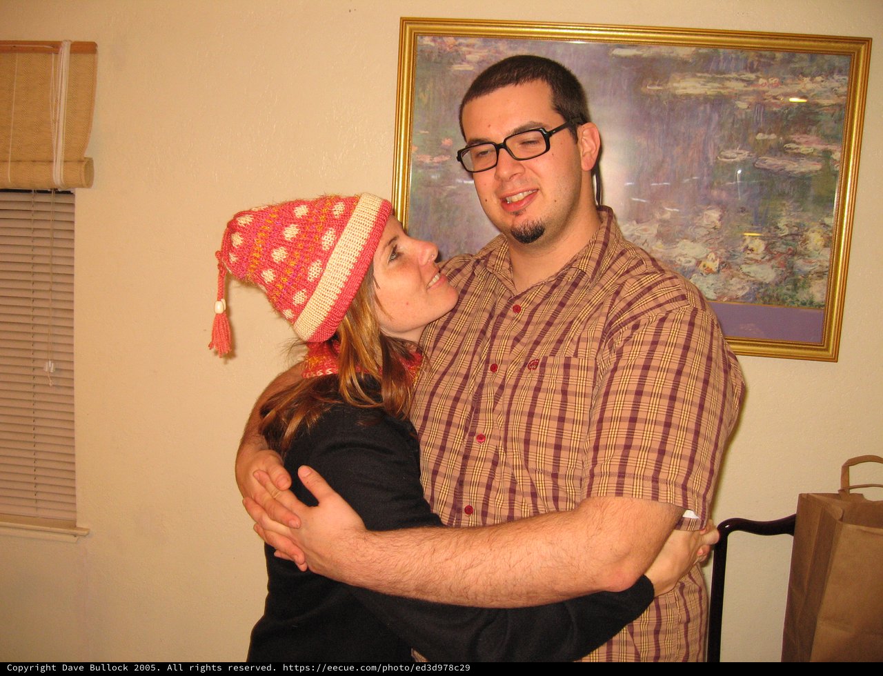 Holiday Embrace: Couple Sharing a Joyful Moment