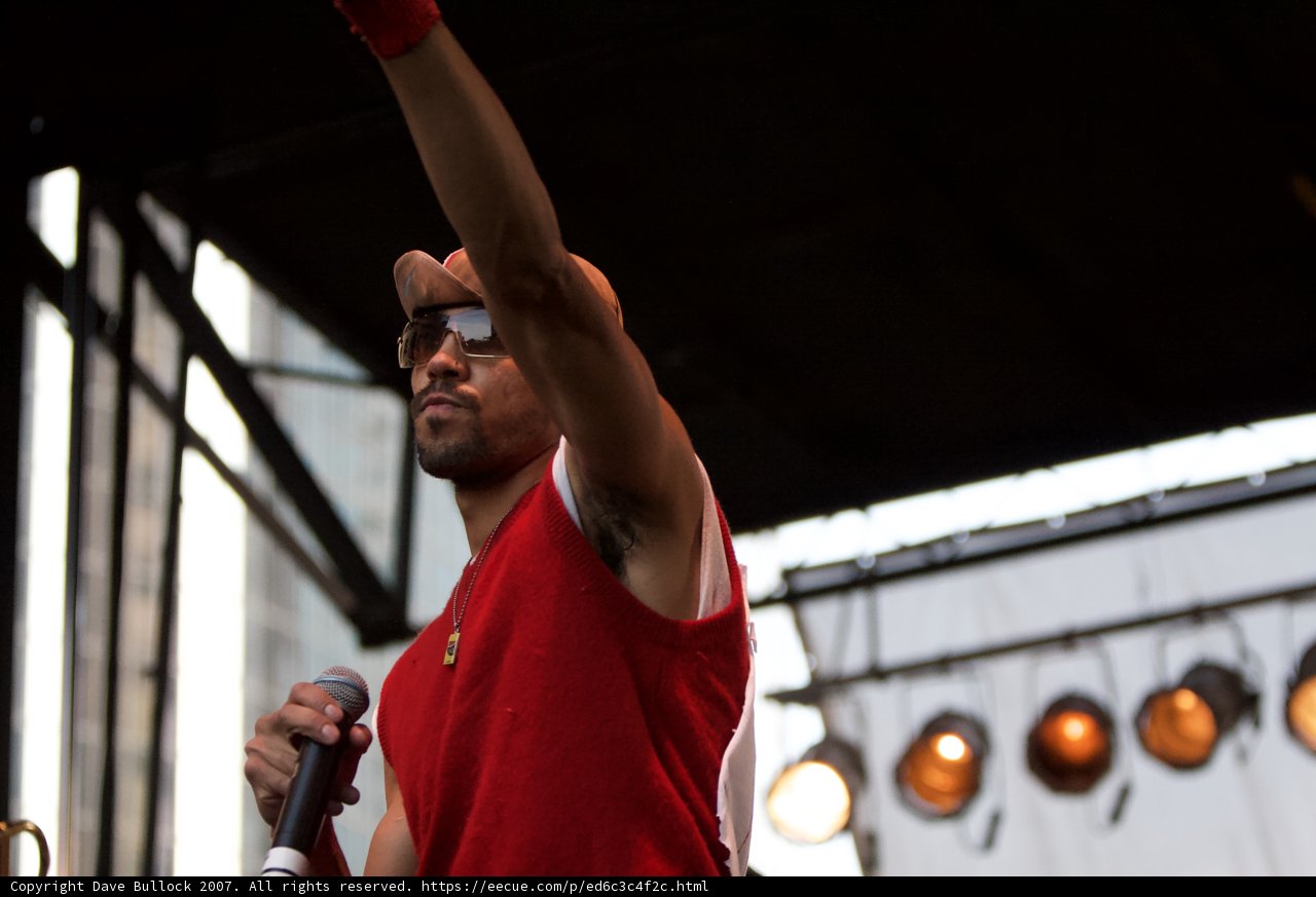 Red Shirted Man Rocks the Mic