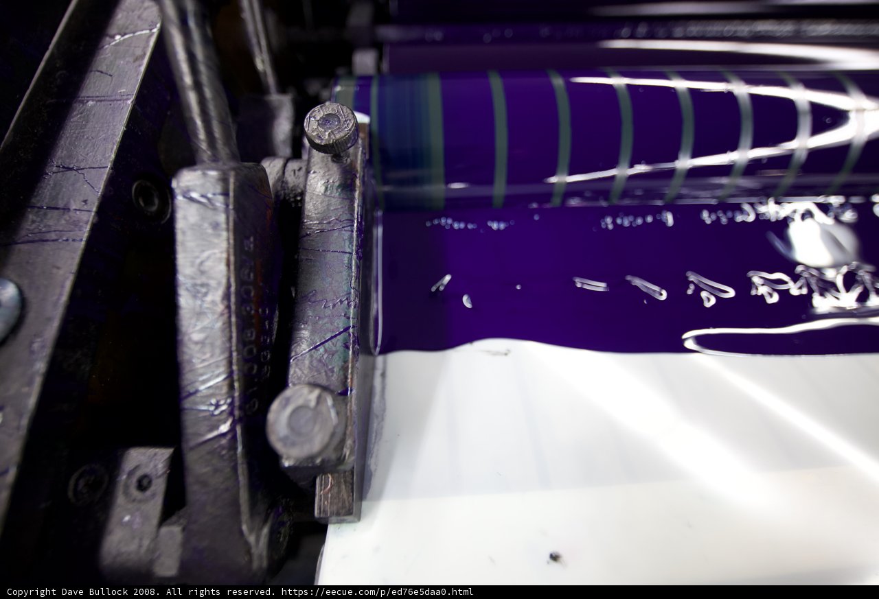 Purple Paper Printing Machine in Action