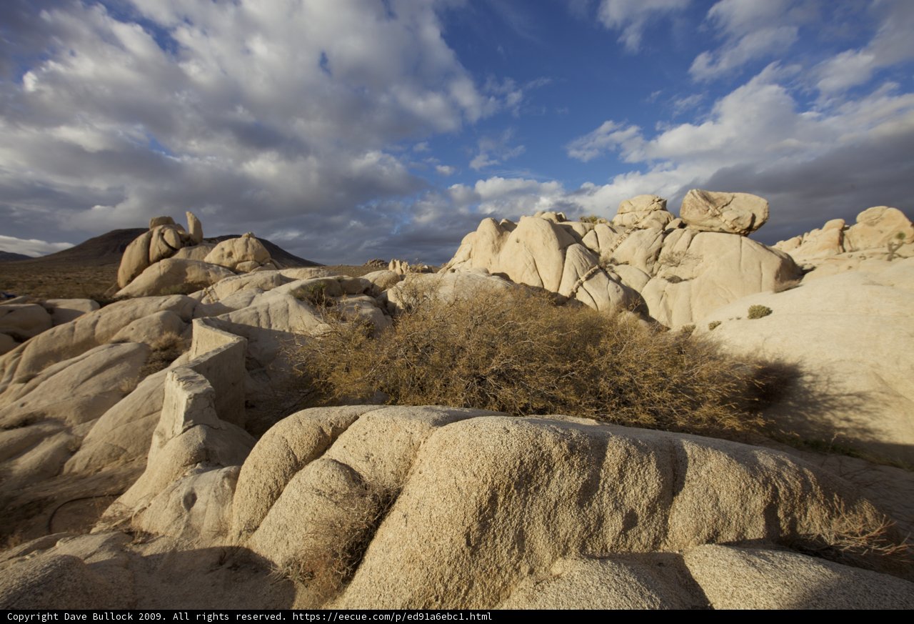 Clouds hugging desert rocks