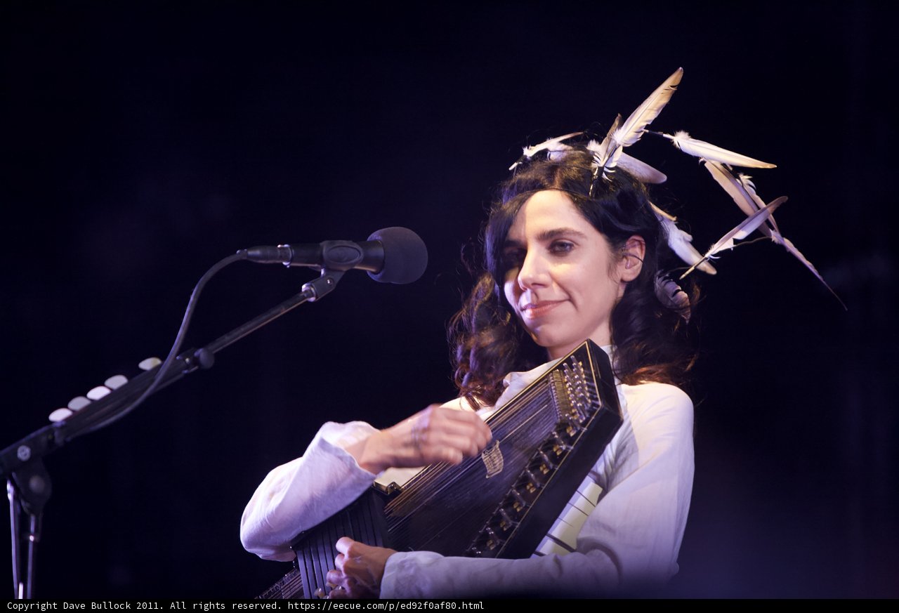 PJ Harvey Rocks Coachella with Bird Headdress and Instrument
