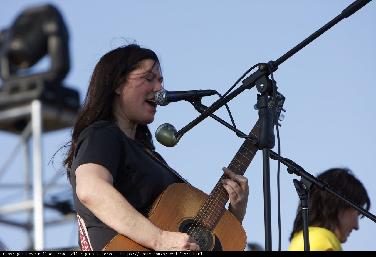 Kim Deal serenades the Coachella crowd with her acoustic guitar