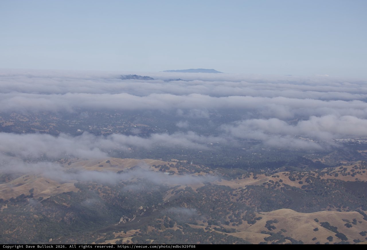 Marine Layer Blankets Bay Area Valleys from Mount Diablo