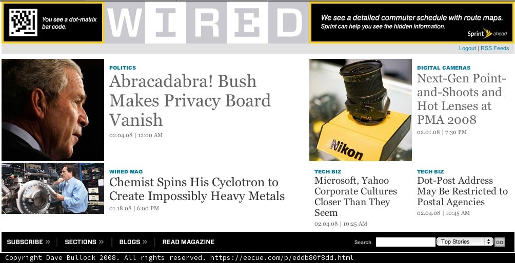 Wired News Website Ad featuring Two Men