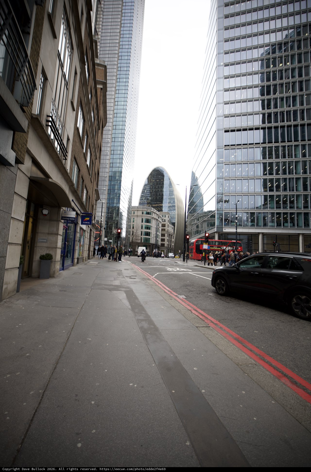 Modern London Street View with Iconic Gherkin Tower