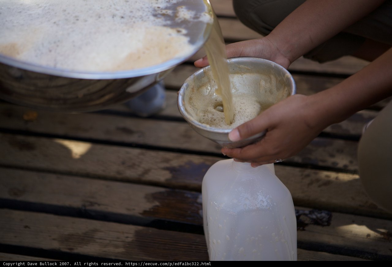 Pouring Milk into a Bowl