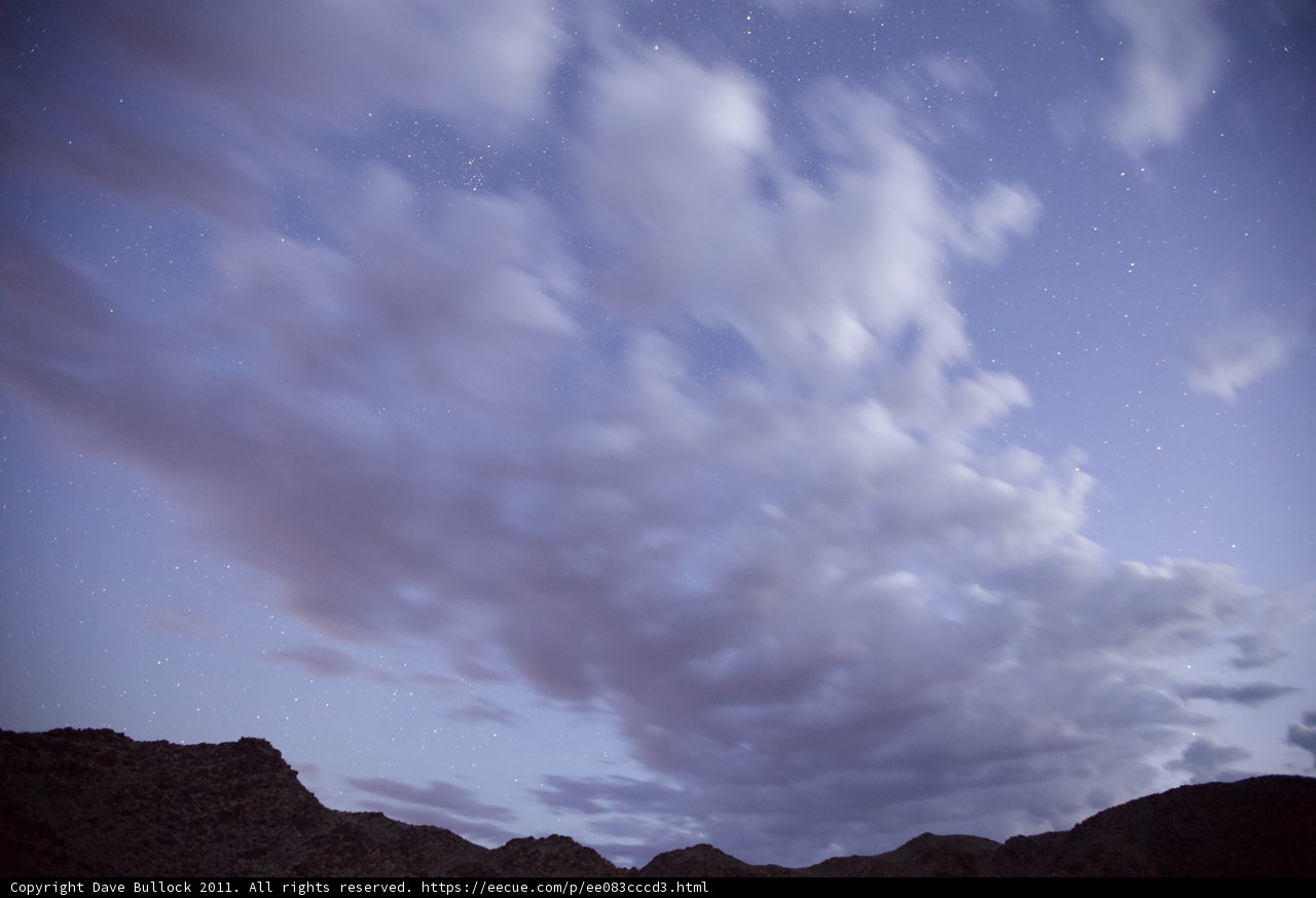 Night Sky over Desert Mountains