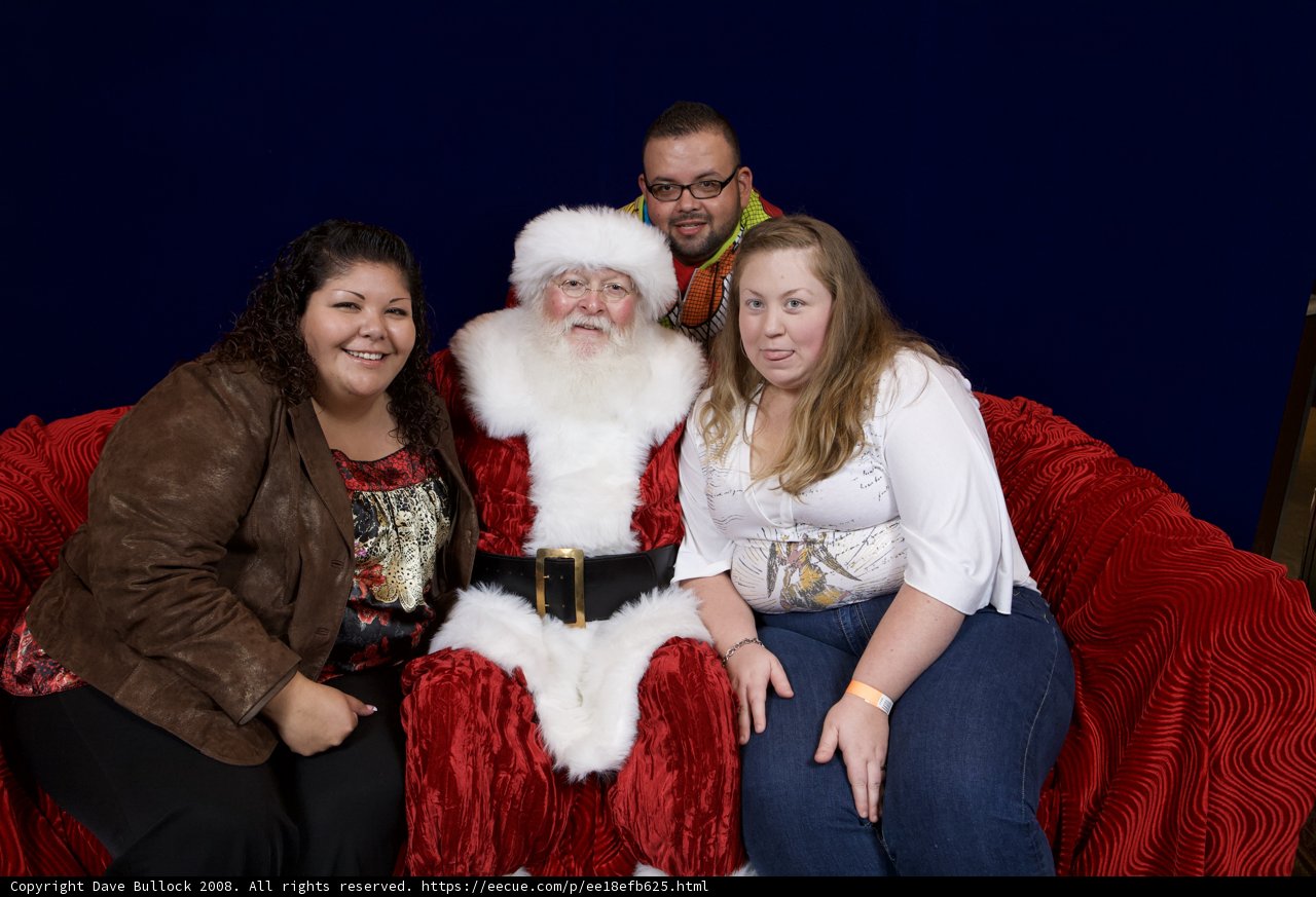Santa Claus joins the party on the couch