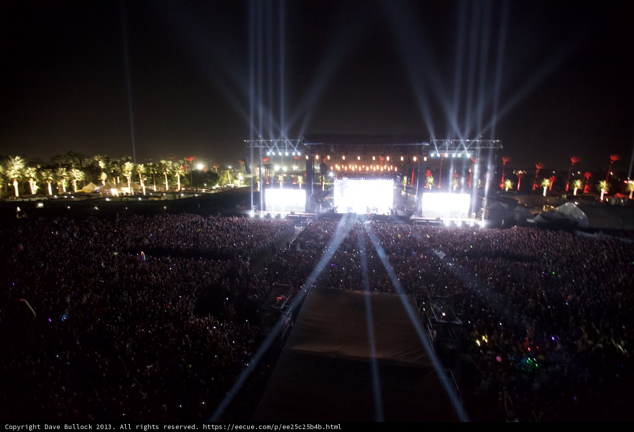 Lights and Lively Crowd at Coachella 2013 Concert
