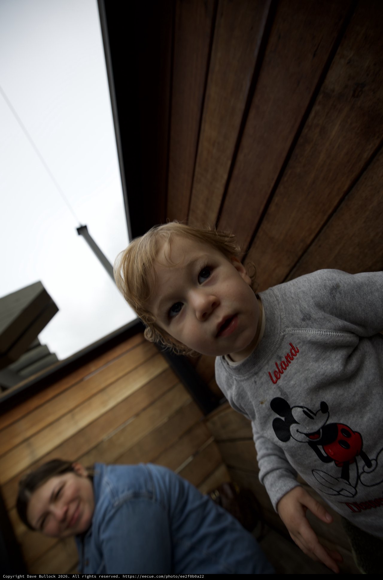 Playful Upward Perspective of Children in Modern Interior