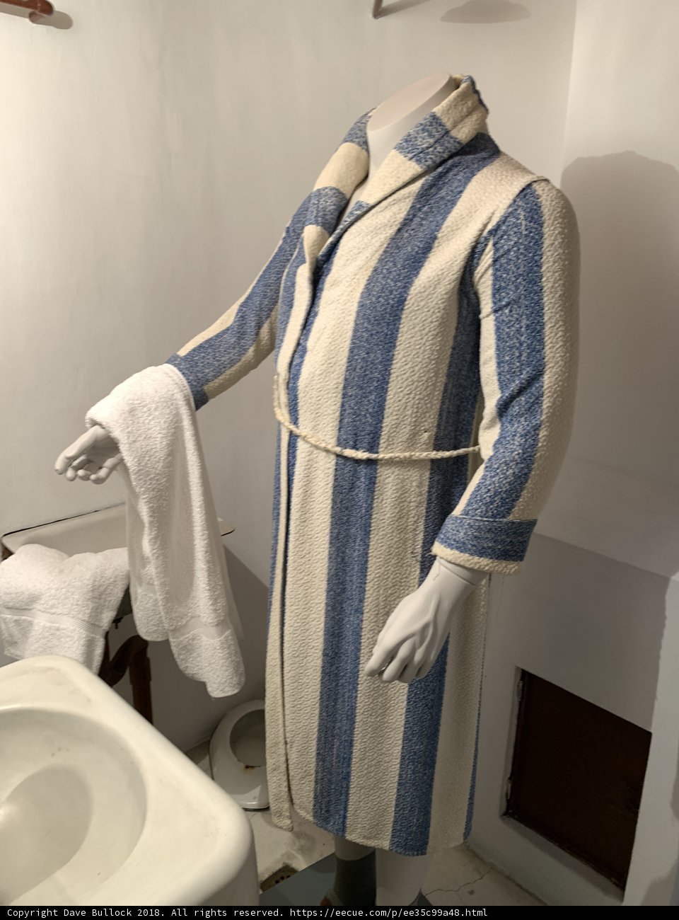Blue and White Striped Robe Mannequin