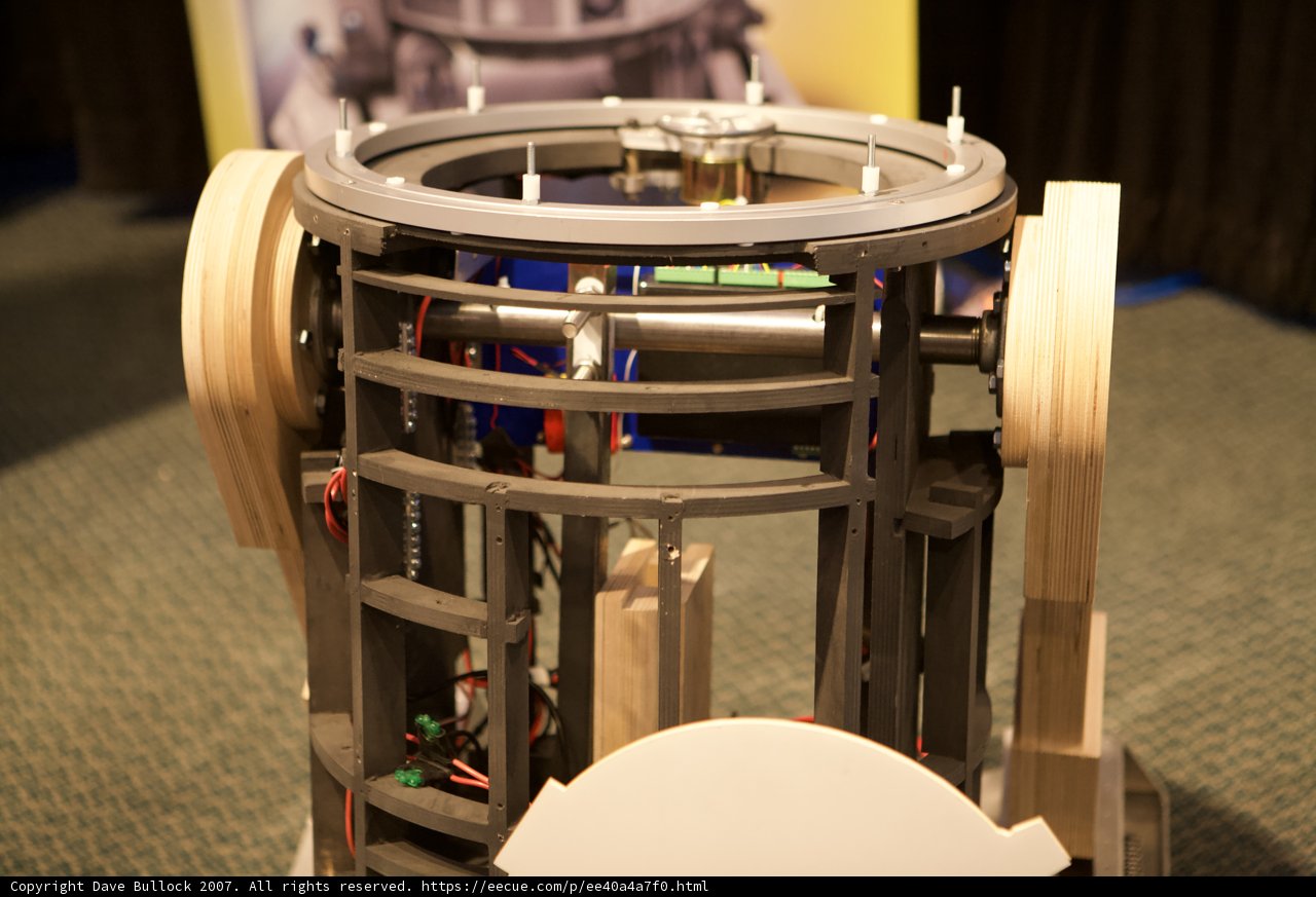 Wooden Machine with Wheel on Top