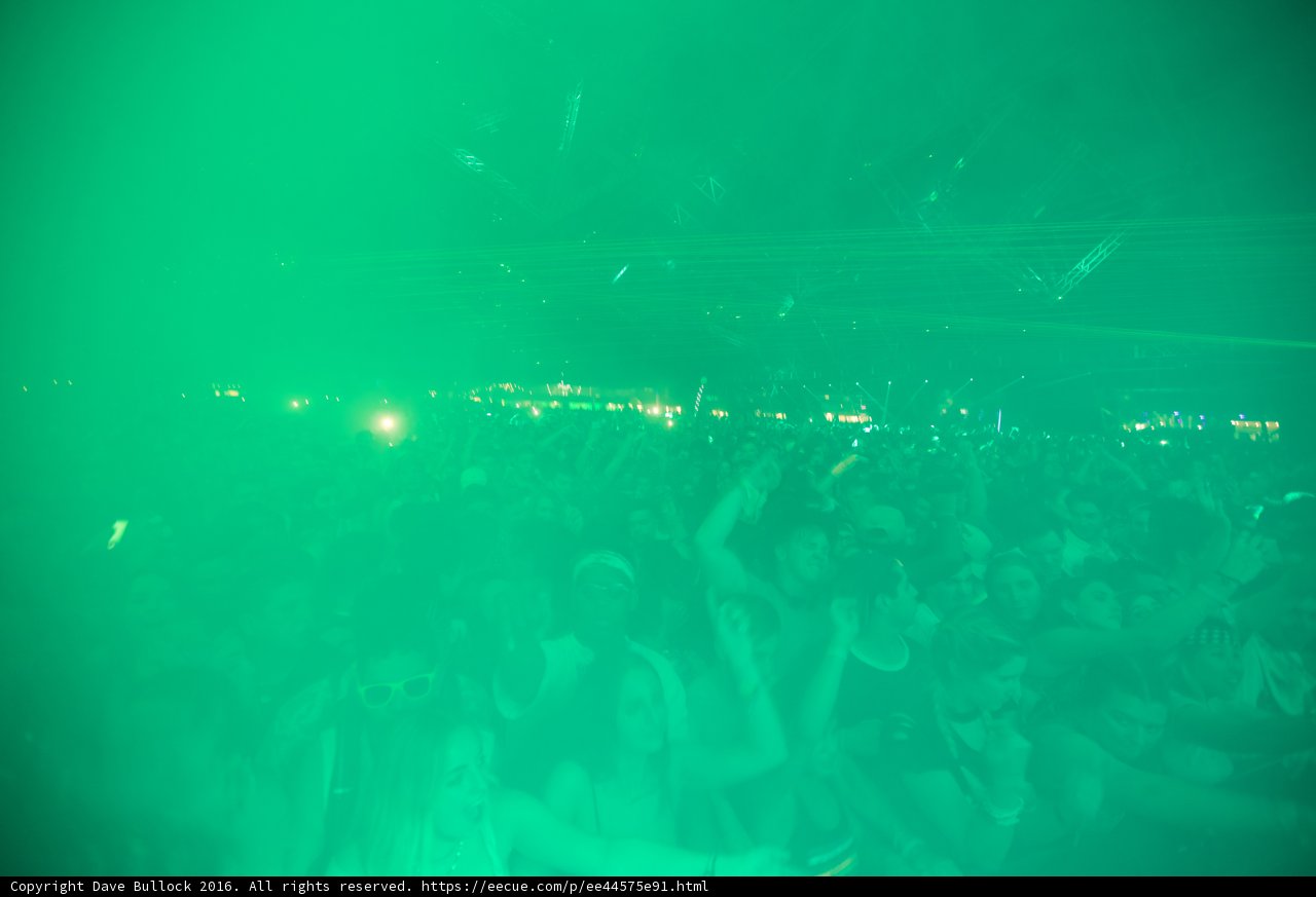 Green Lighted Crowd at Coachella 2016