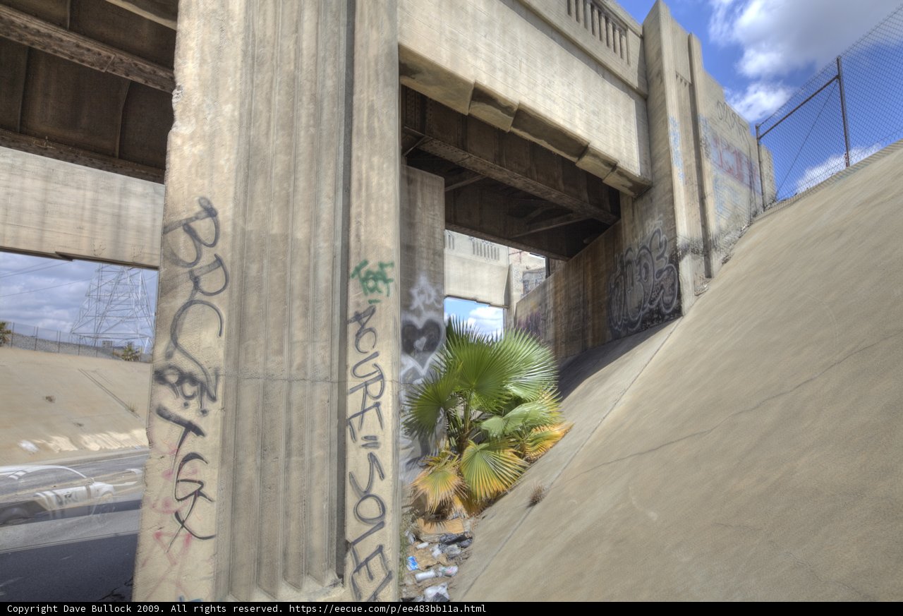 Graffiti Adorns Concrete Overpass