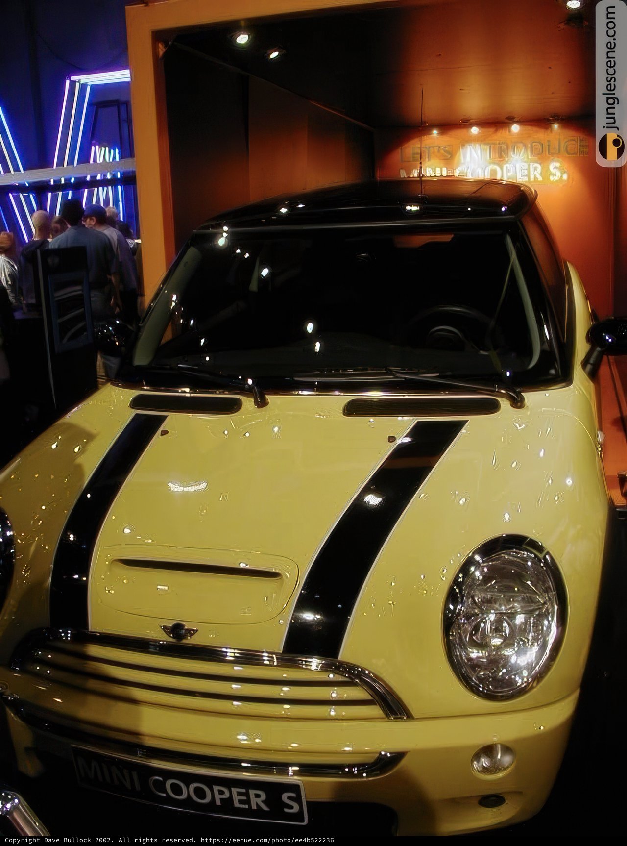 Sleek and Striped Mini Cooper