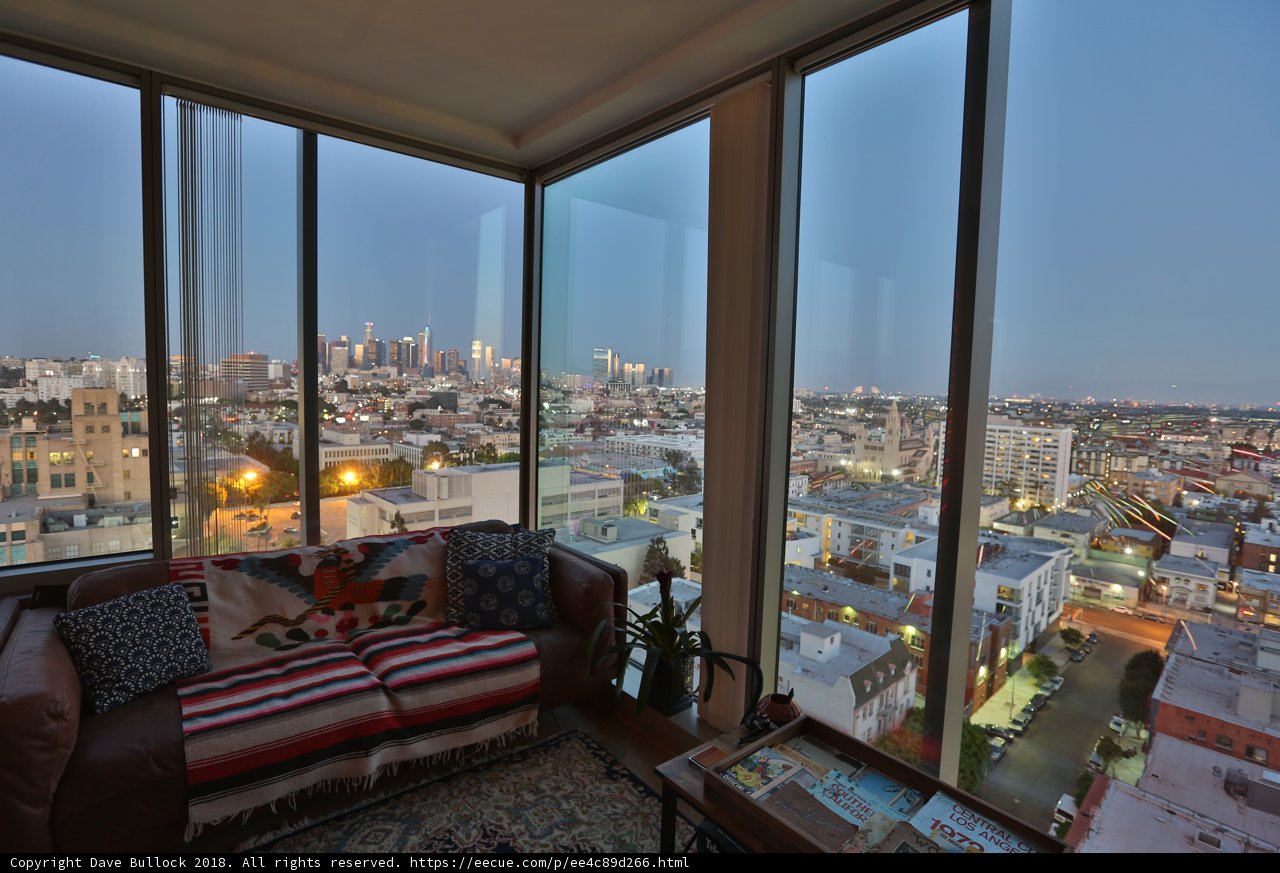 City View from a Penthouse Living Room