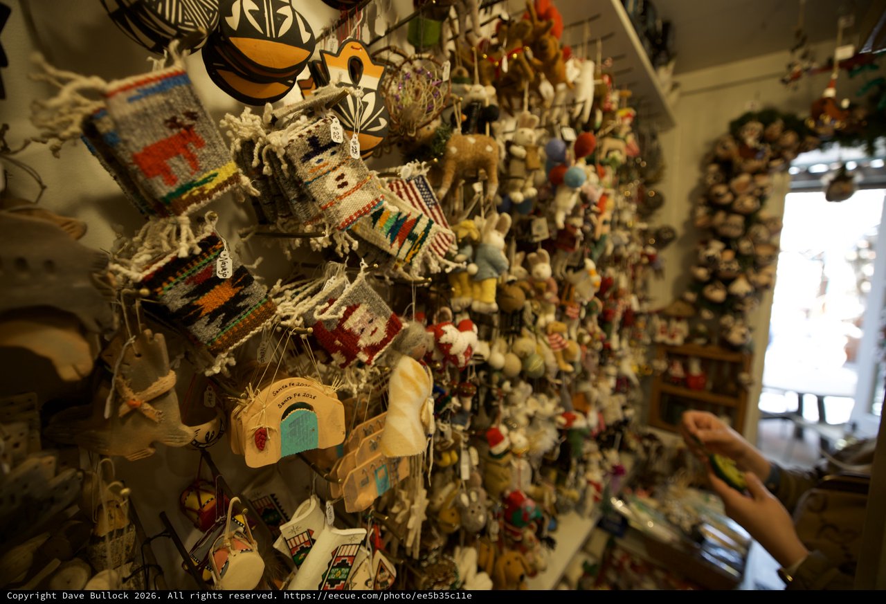 Artisan Ornament Display at Santa Fe Gift Shop