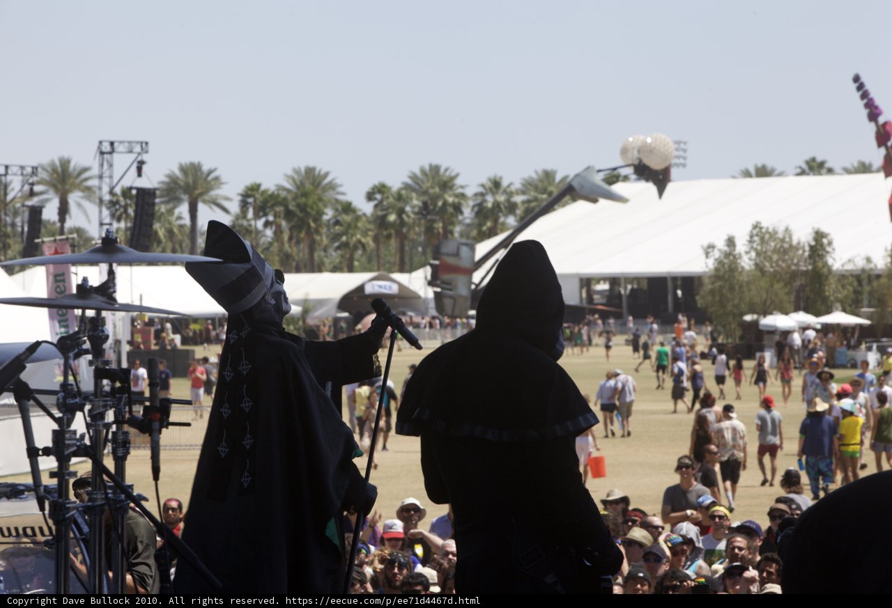 Black Robed Figures Perform on Coachella Stage
