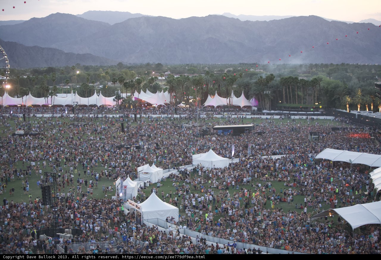 Concert Crowd at Coachella Music Festival