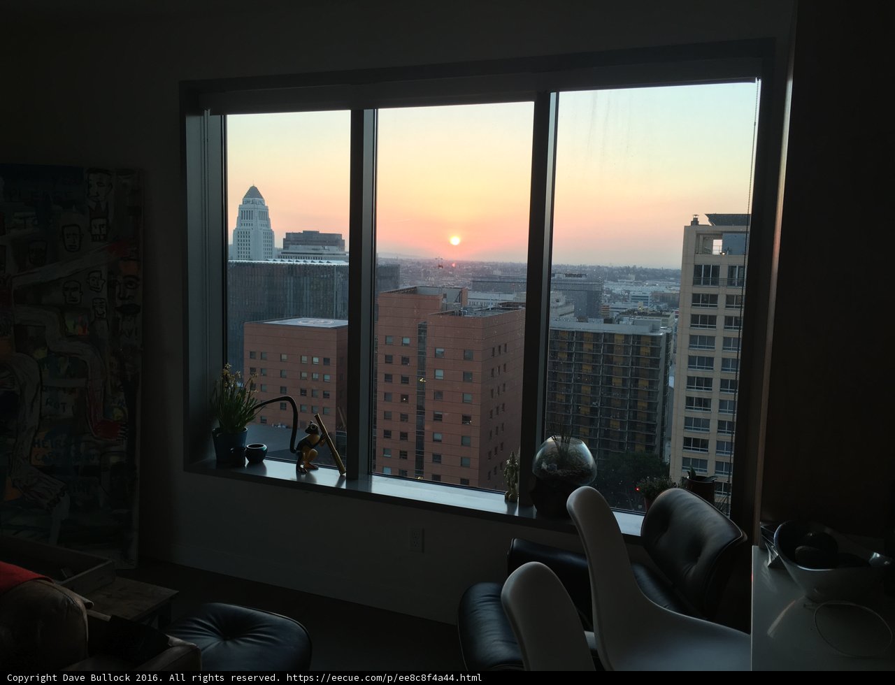 Sunset View from a Luxurious Living Room in Los Angeles