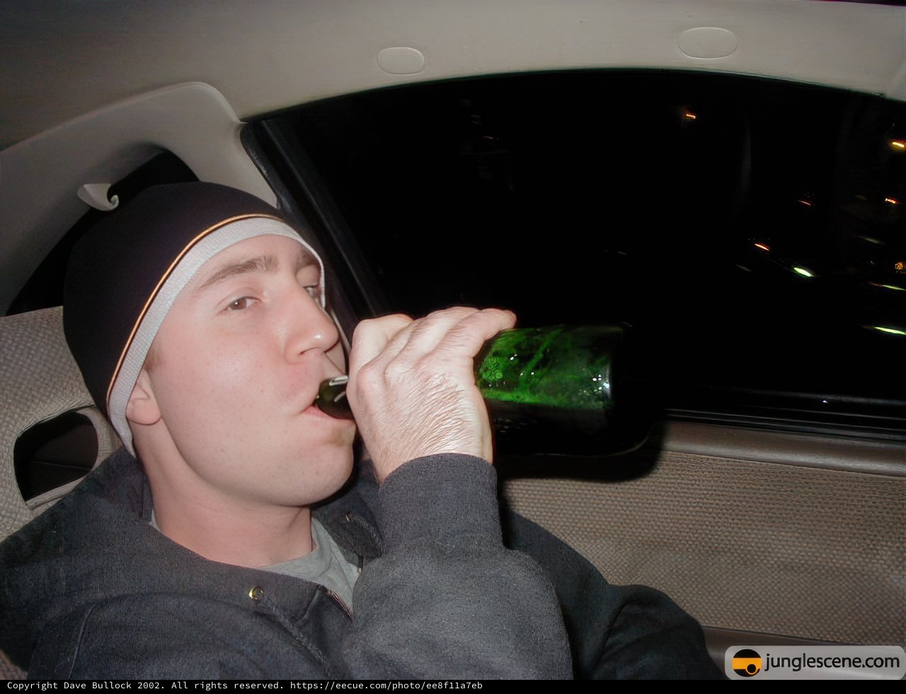 Enjoying a Cold One on the Road