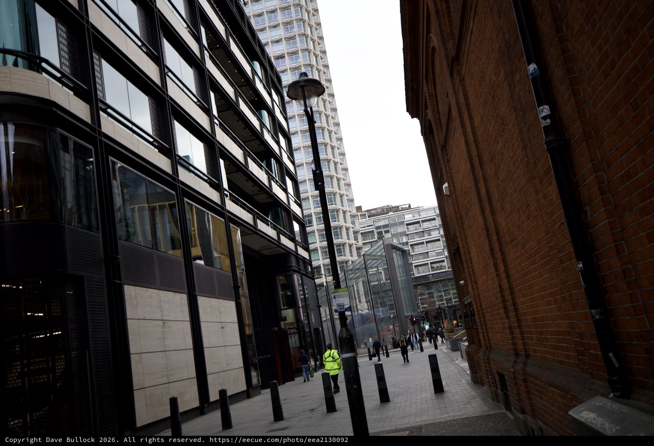 Modern Urban Street Scene in London Financial District