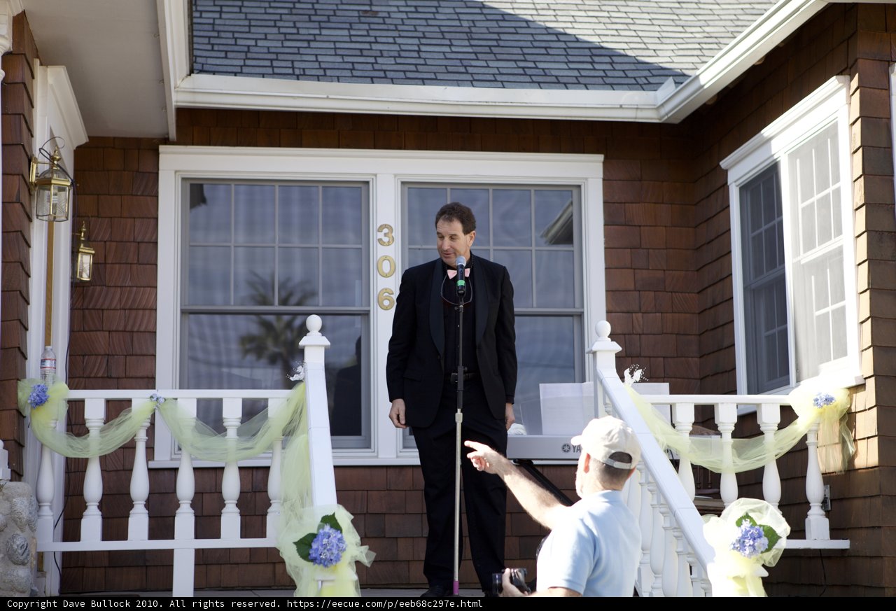 A Dapper Groom on the Porch