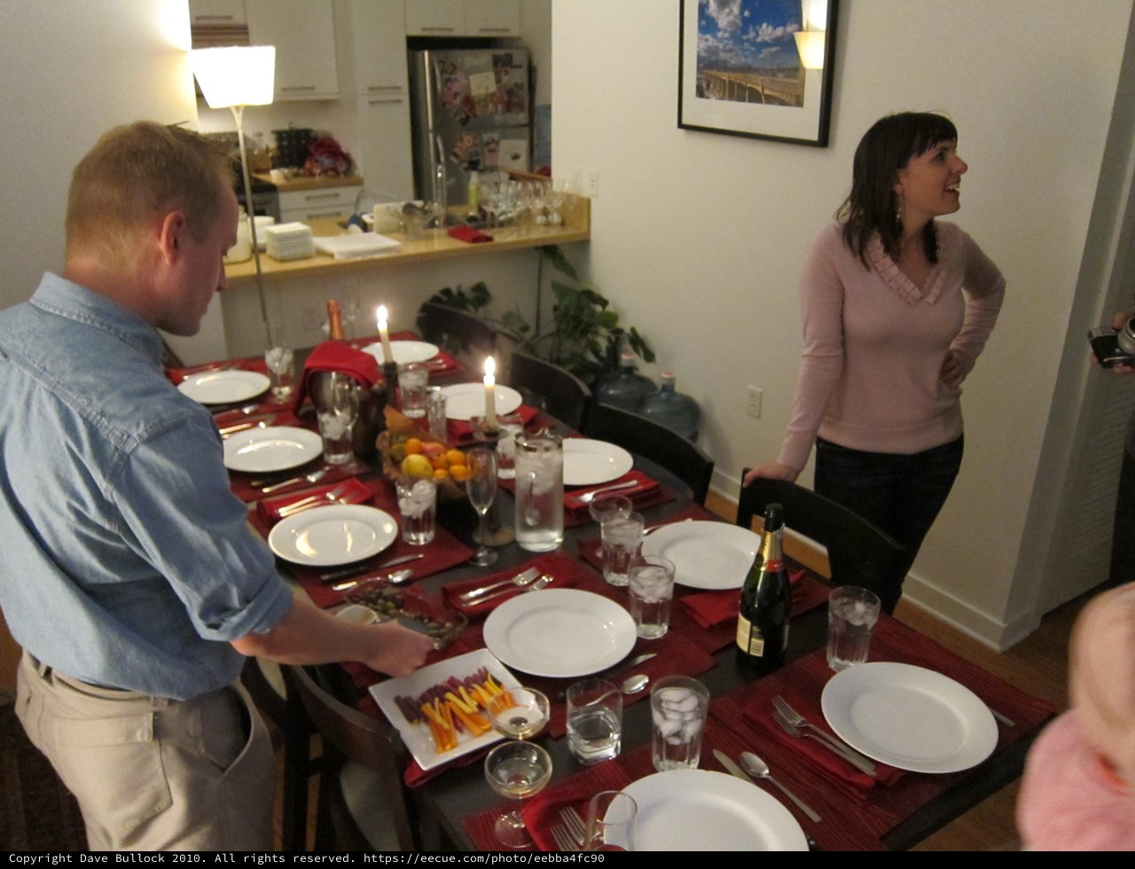 Warm Hanukkah Dinner Party Gathering at Home