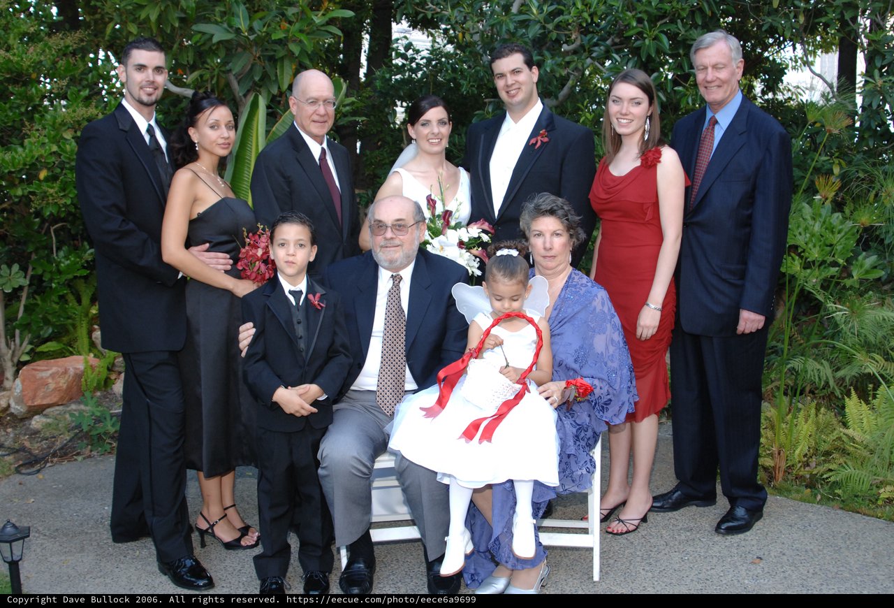 Family Portrait at an Outdoor Wedding Celebration